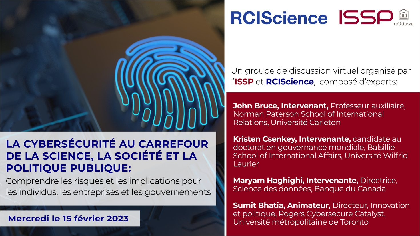 ISSP-RCIS: Cybersécurité au carrefour de la science, la société, et la politique publique