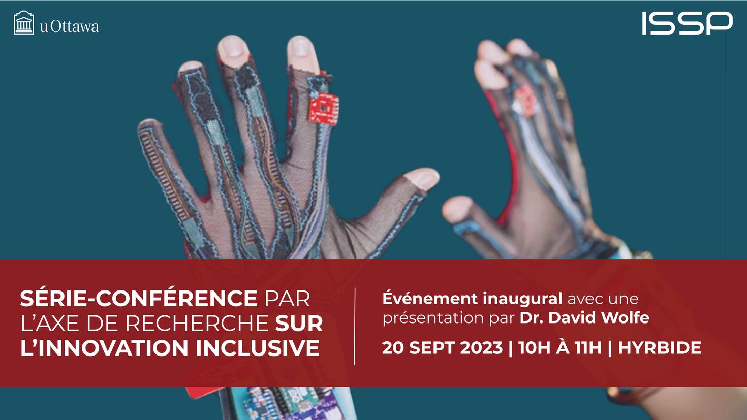 The brand image of the Inclusive Innovation Research Cluster with the title of the event and event information overlayed.