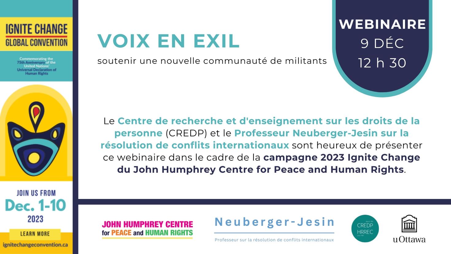 Voix en exil - Campagne Ignite Change 2023