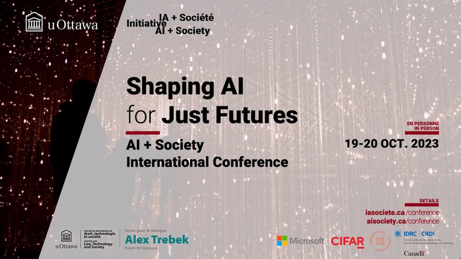 L'affiche pour Shaping AI for Just Futures le conférence