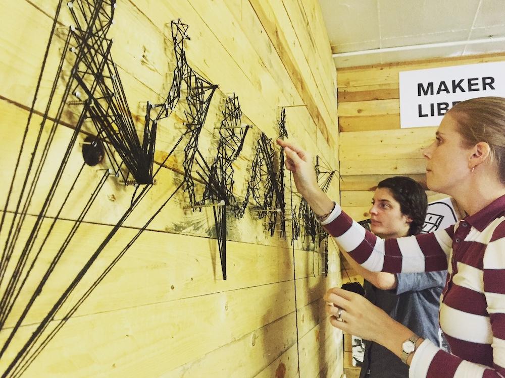 two ladies working on a project