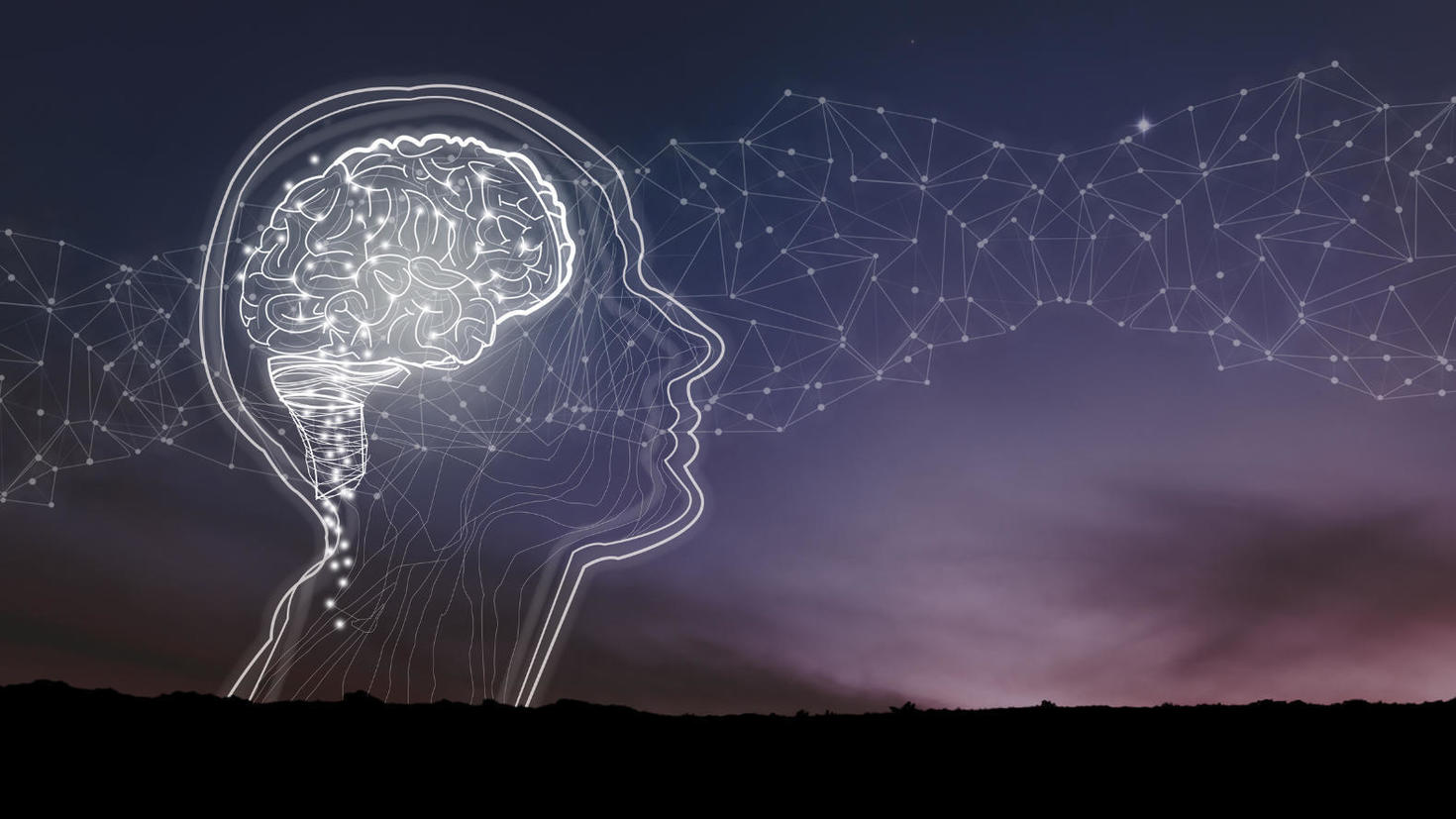 illustration d'une tête dans le ciel