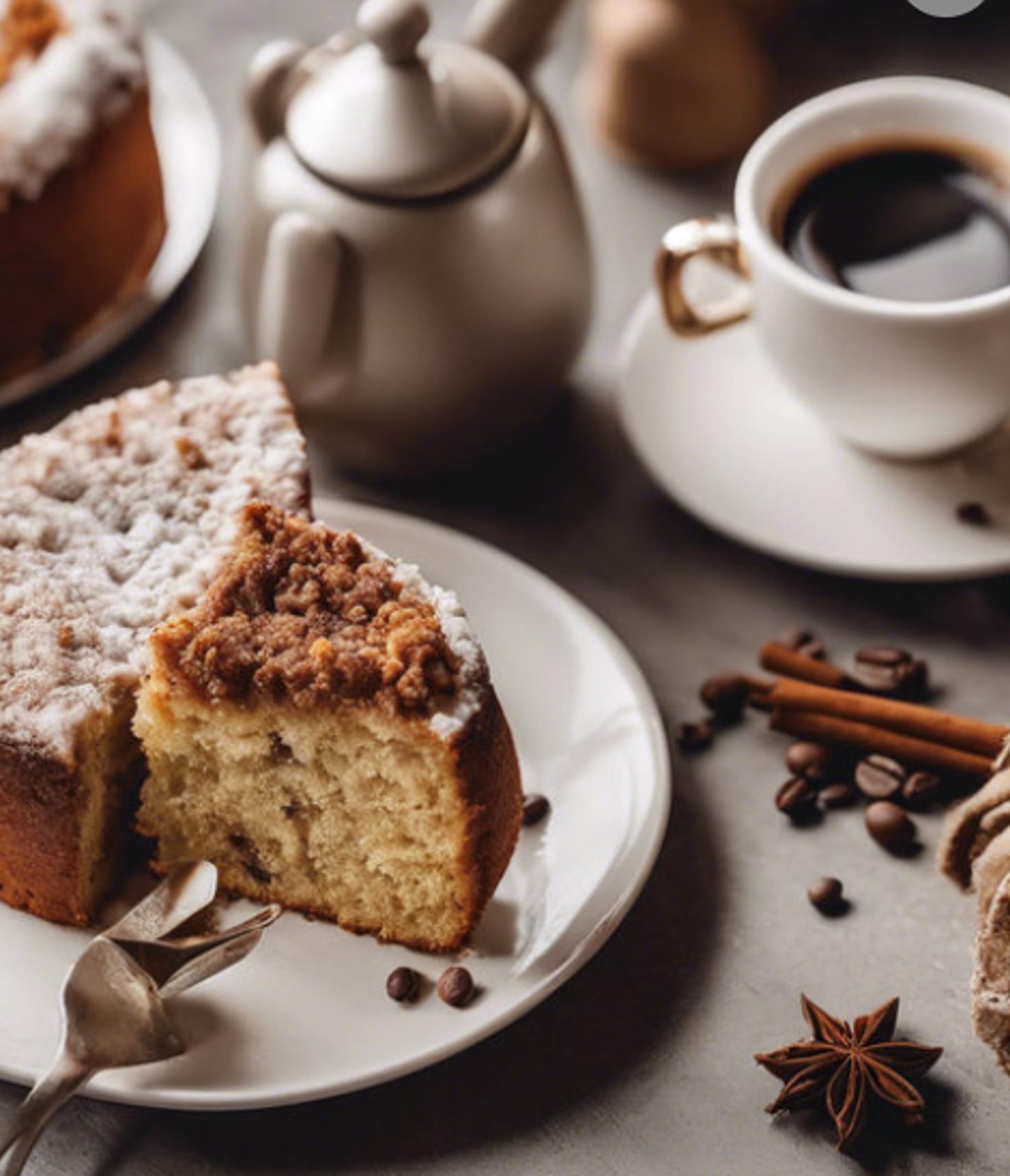 tranches de gâteau au café sur une assiette