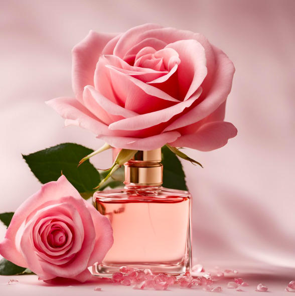 roses dans un pot à parfum