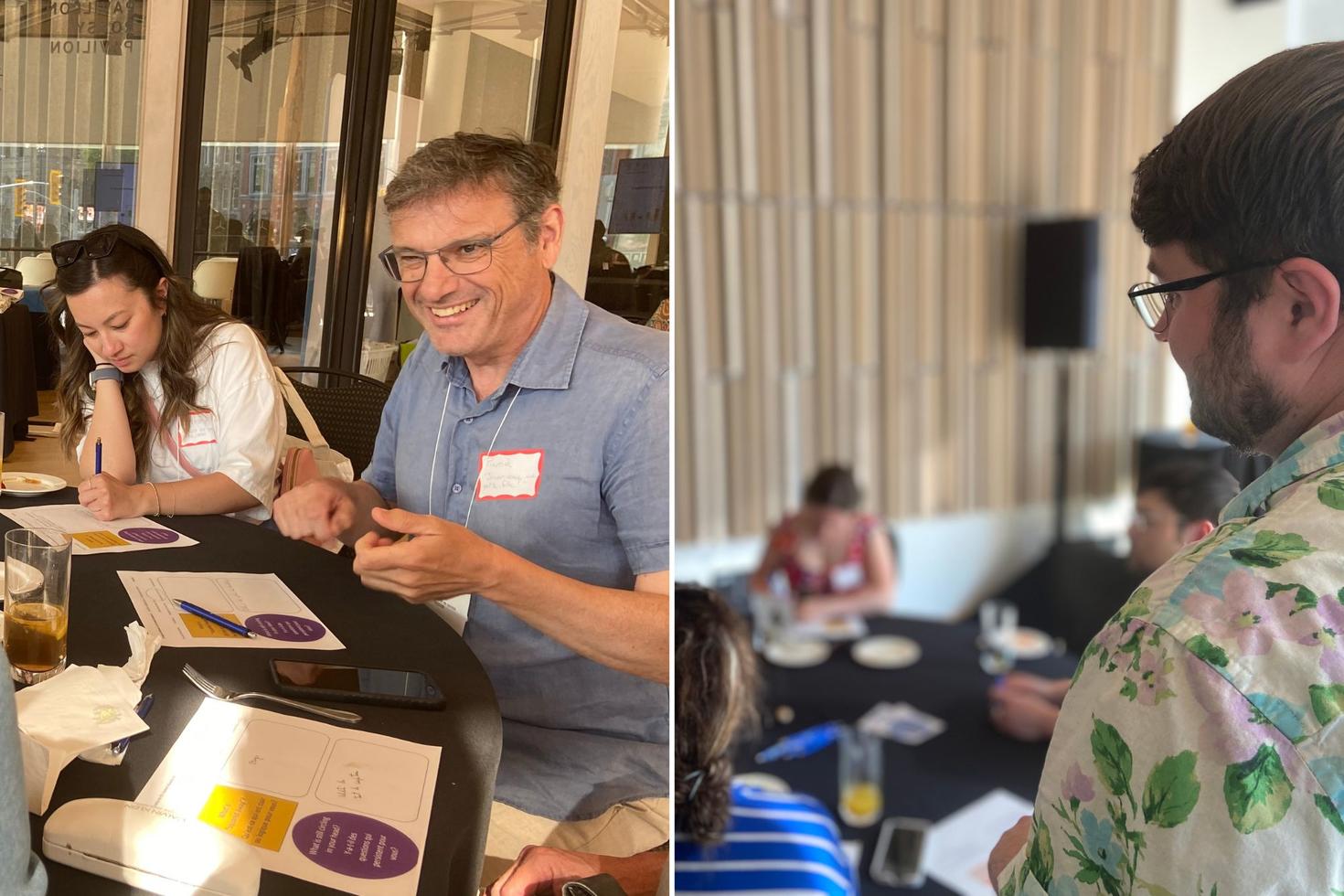 FSL teachers at a table, participating in a workshop