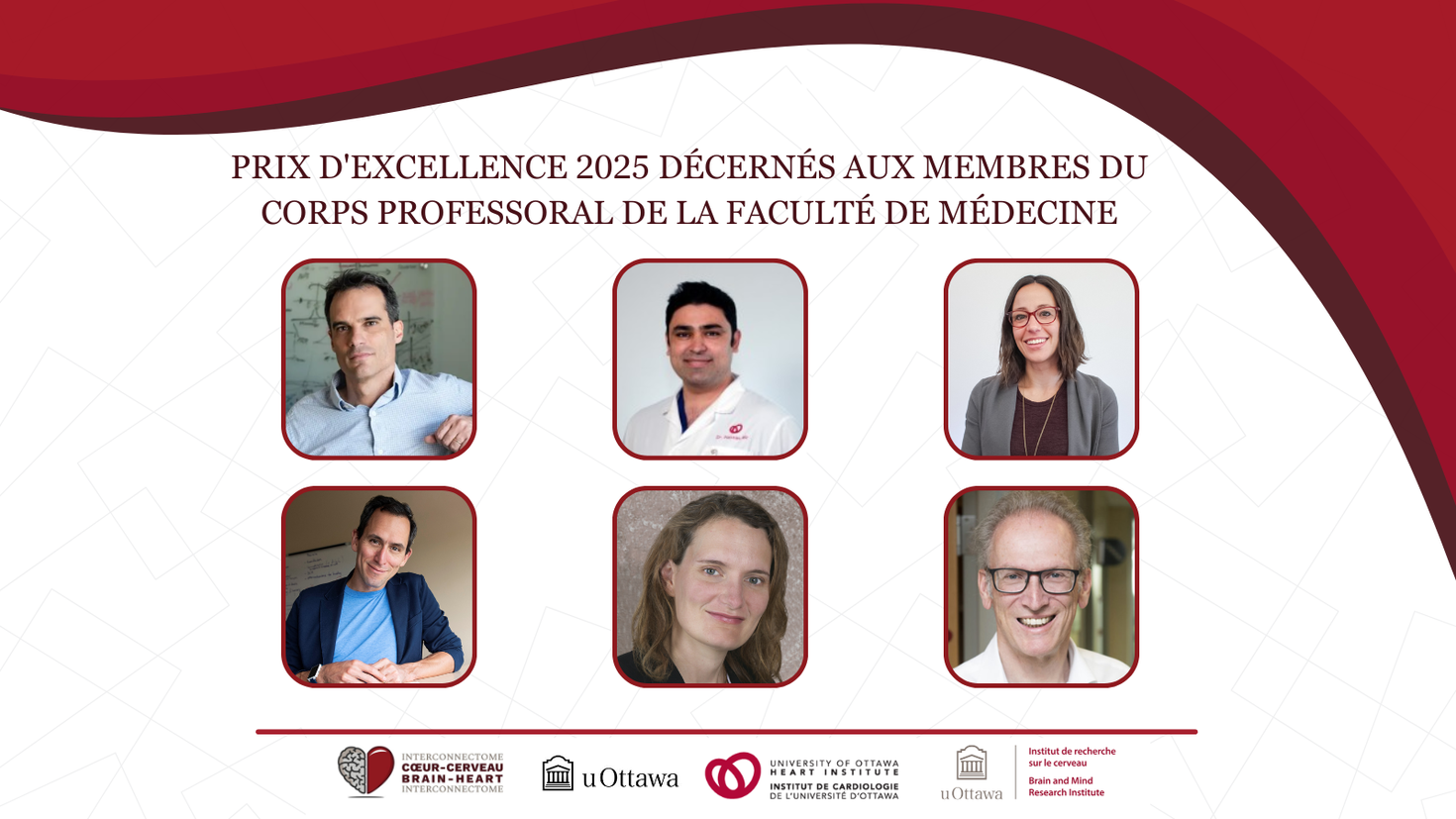 Prix d'excellence 2025 décernés aux membres du corps professoral de la Faculté de médecine