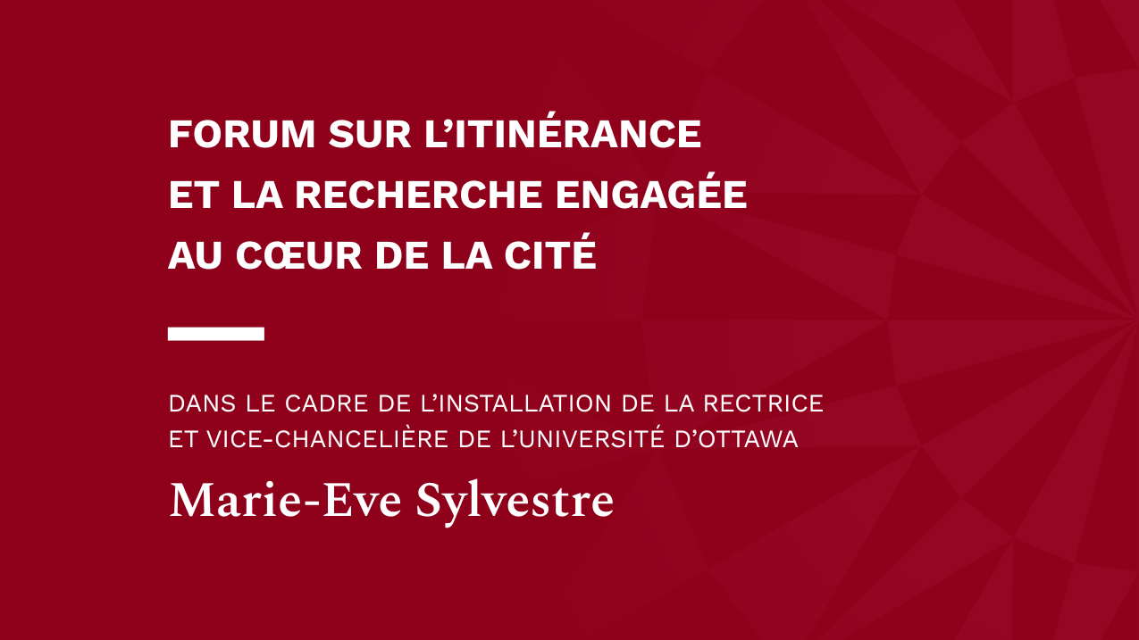 Affiche de l'événement : Forum sur l'itinérance et la recherche engagée au cœur de la cité