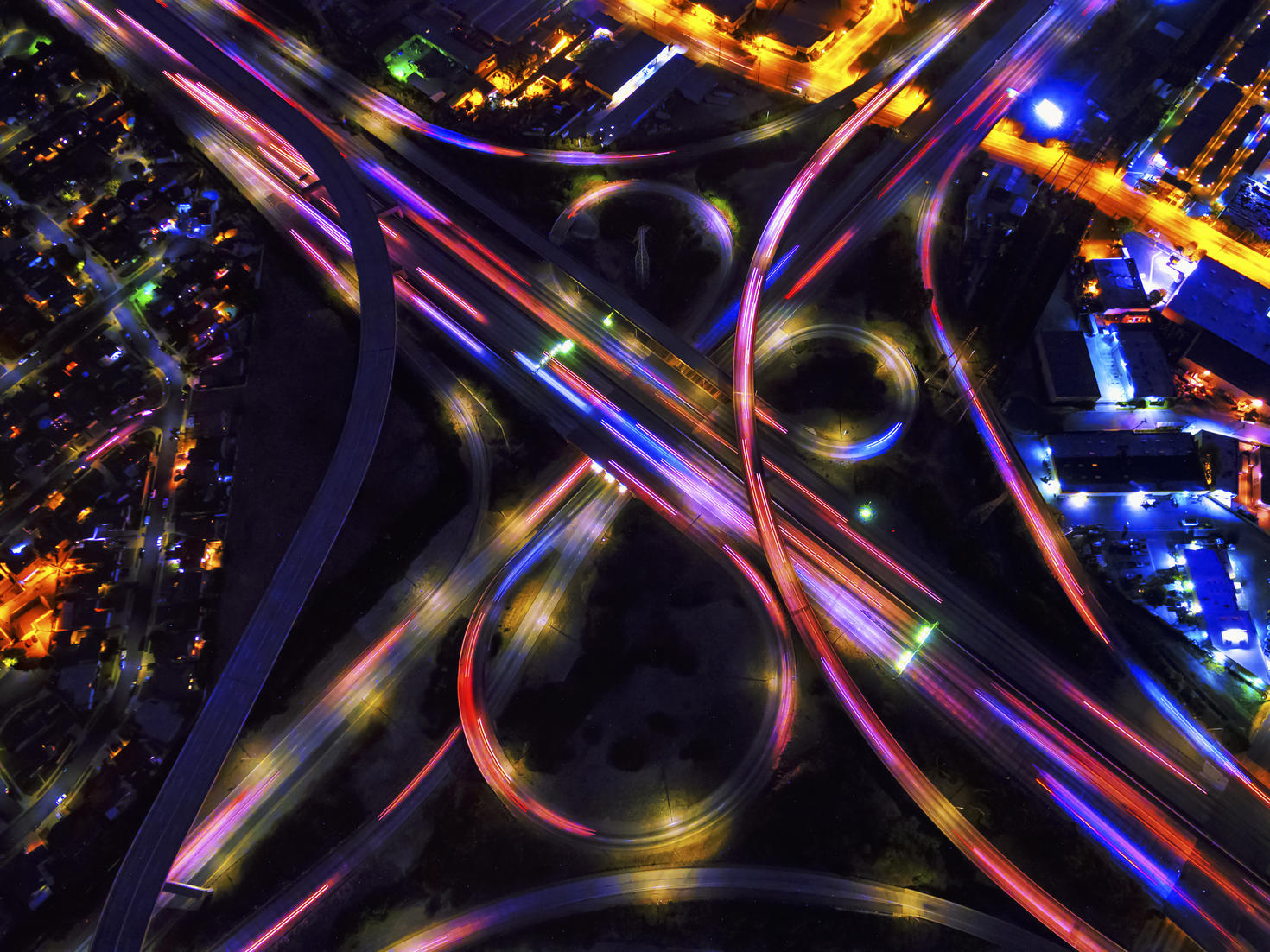 Aerial view of intersection
