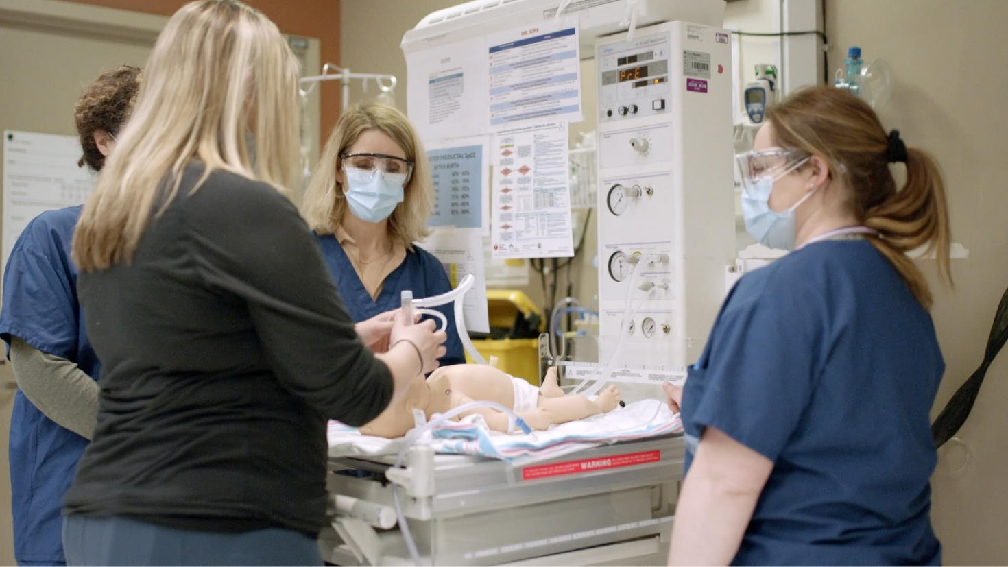 Le personnel médical lors d'une simulation
