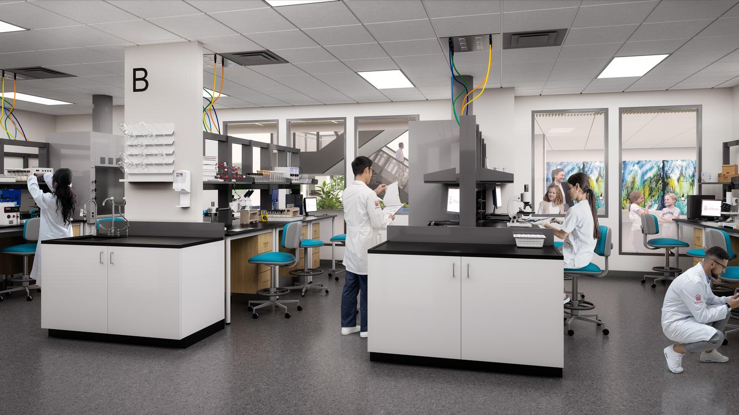Rendu d'un laboratoire au Centre de recherche médicale de pointe