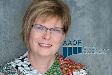 Portrait de Lucie Hotte avec logo de l'AAOF.