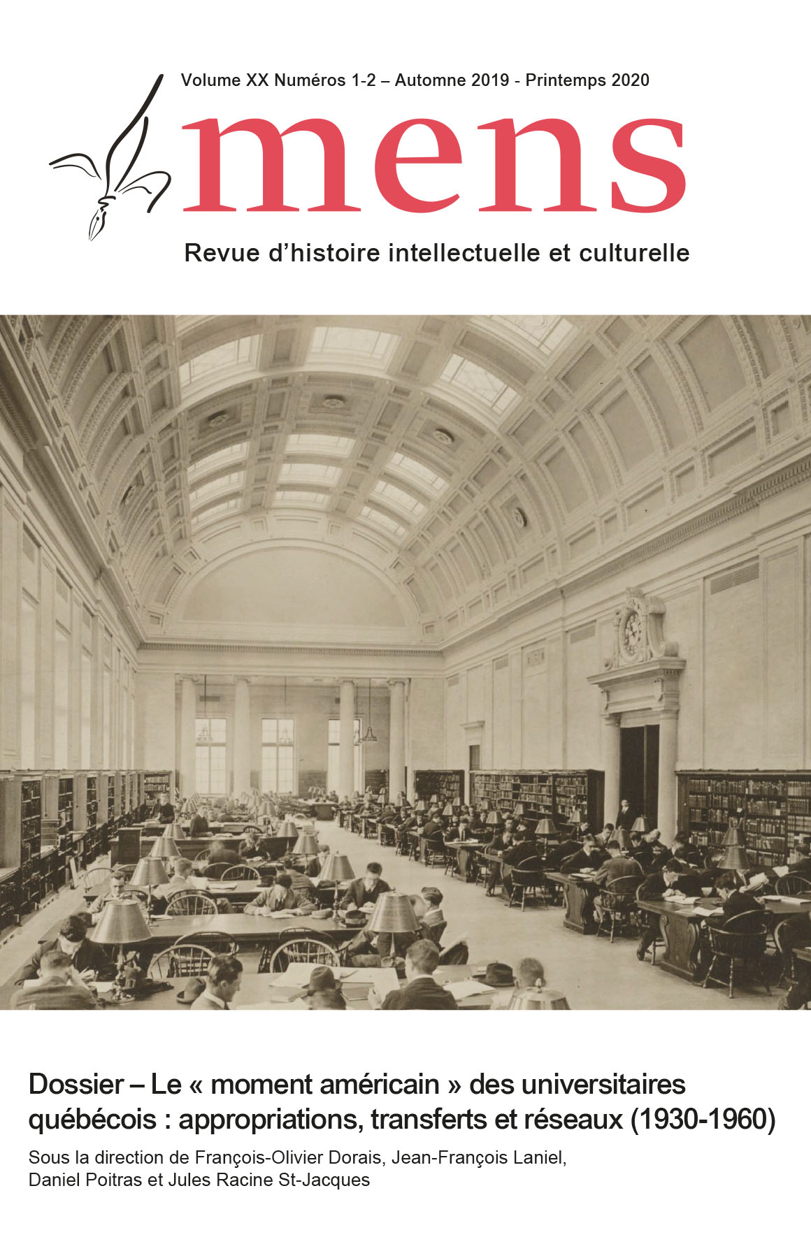 Volume XX, Le « moment américain » des universitaires québécois : appropriations, transferts et réseaux (1930-1960)