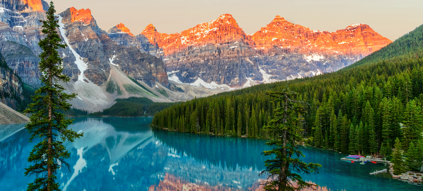 Landscape of mountains and a lake