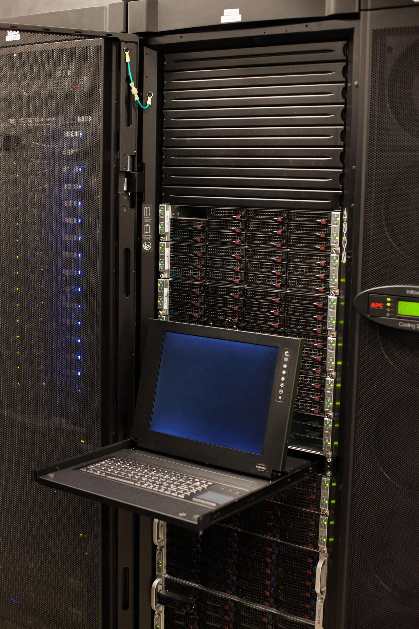 Computer data center rack