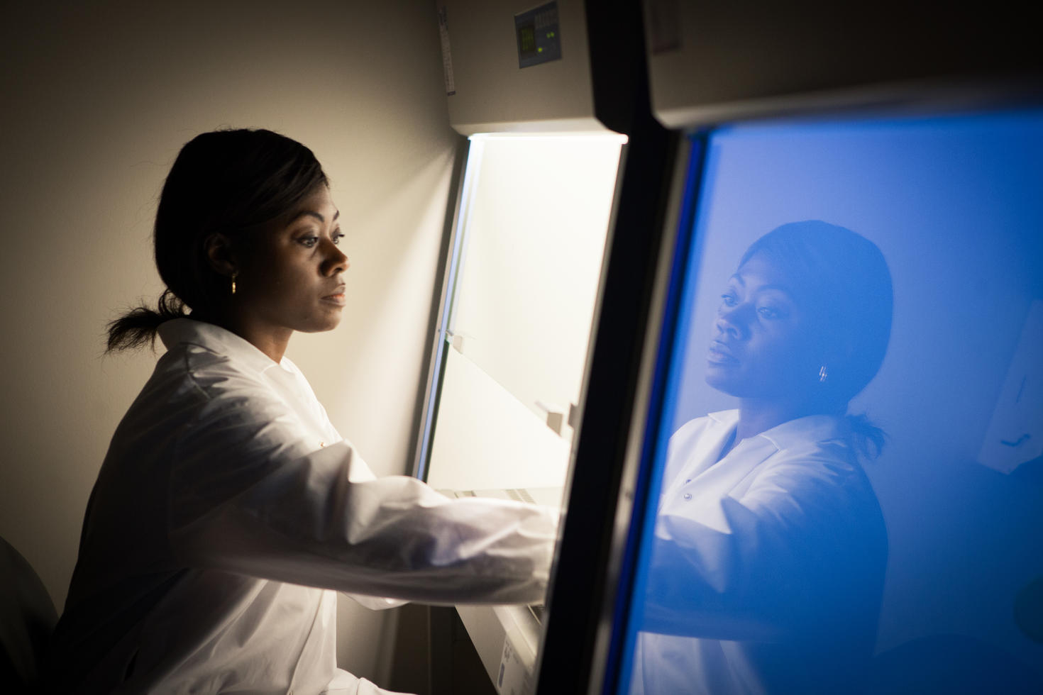 Student in a lab