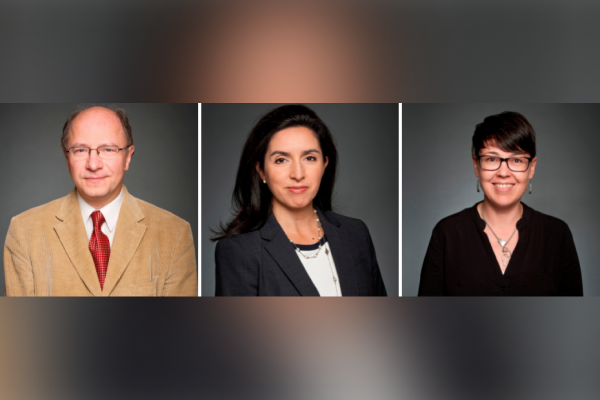 From left to right: HRREC Director John Packer, Assistant Director Viviana Fernandez & Caroline Faucher, Communications and Events Management Officer.
