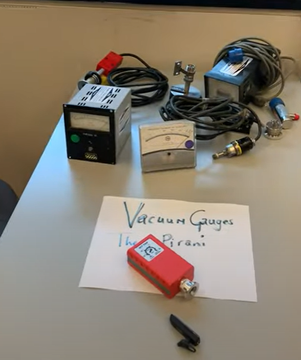 Pirani gauges on a table