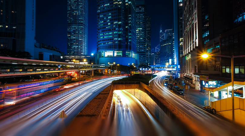 City streets at night