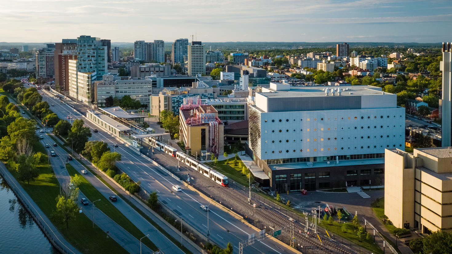 Aerial view of the campus.