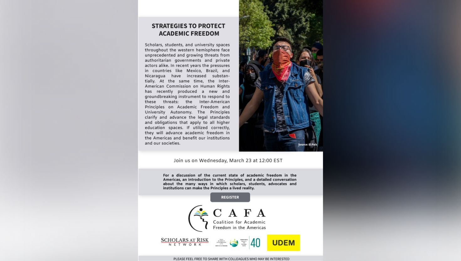 MARCH 23, 2022 - Strategies to Protect Adademic Freedom