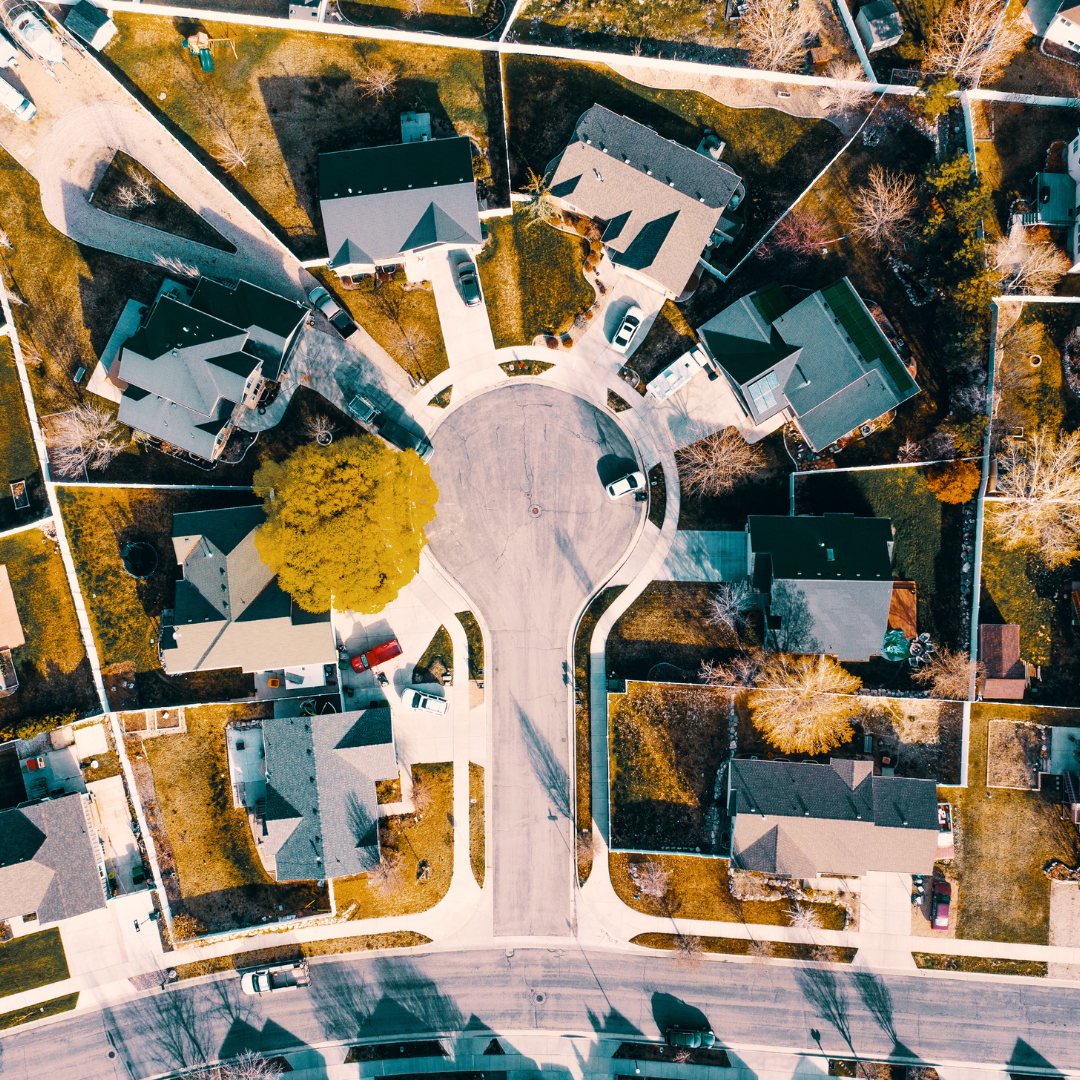 neighbourhood from bird's eye view