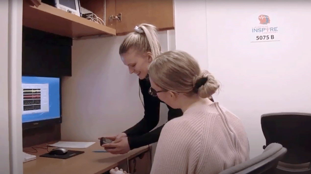 Two woman working in the INSPIRE Laboratory.