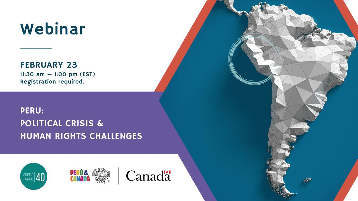 Webinar on February 23 - Peru: Political crisis & human rights challenges