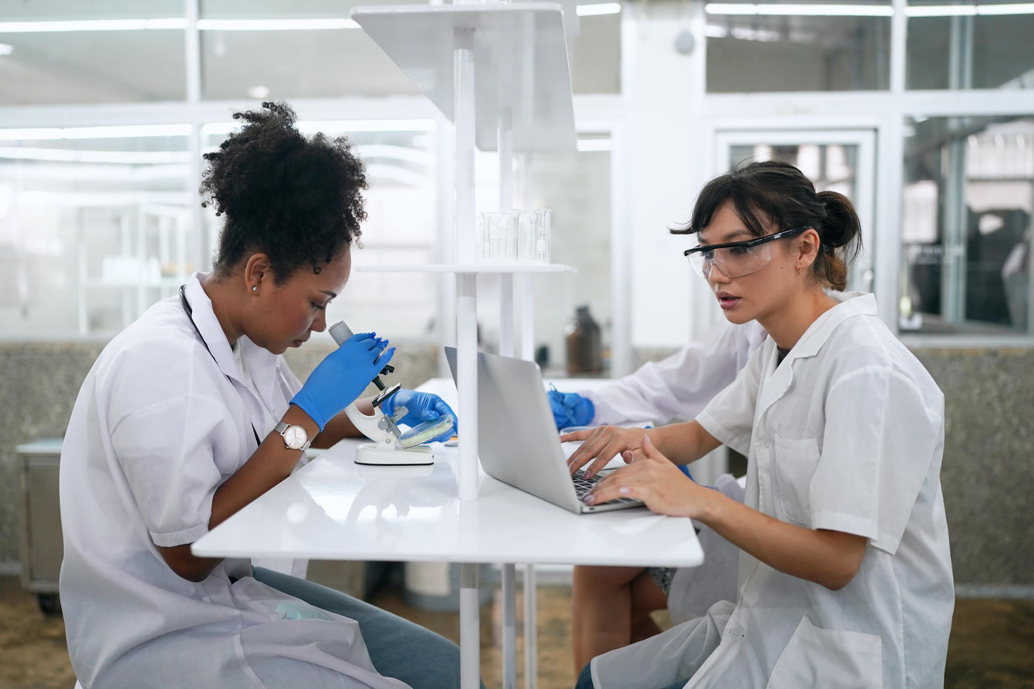 Young scientists in a lab. 