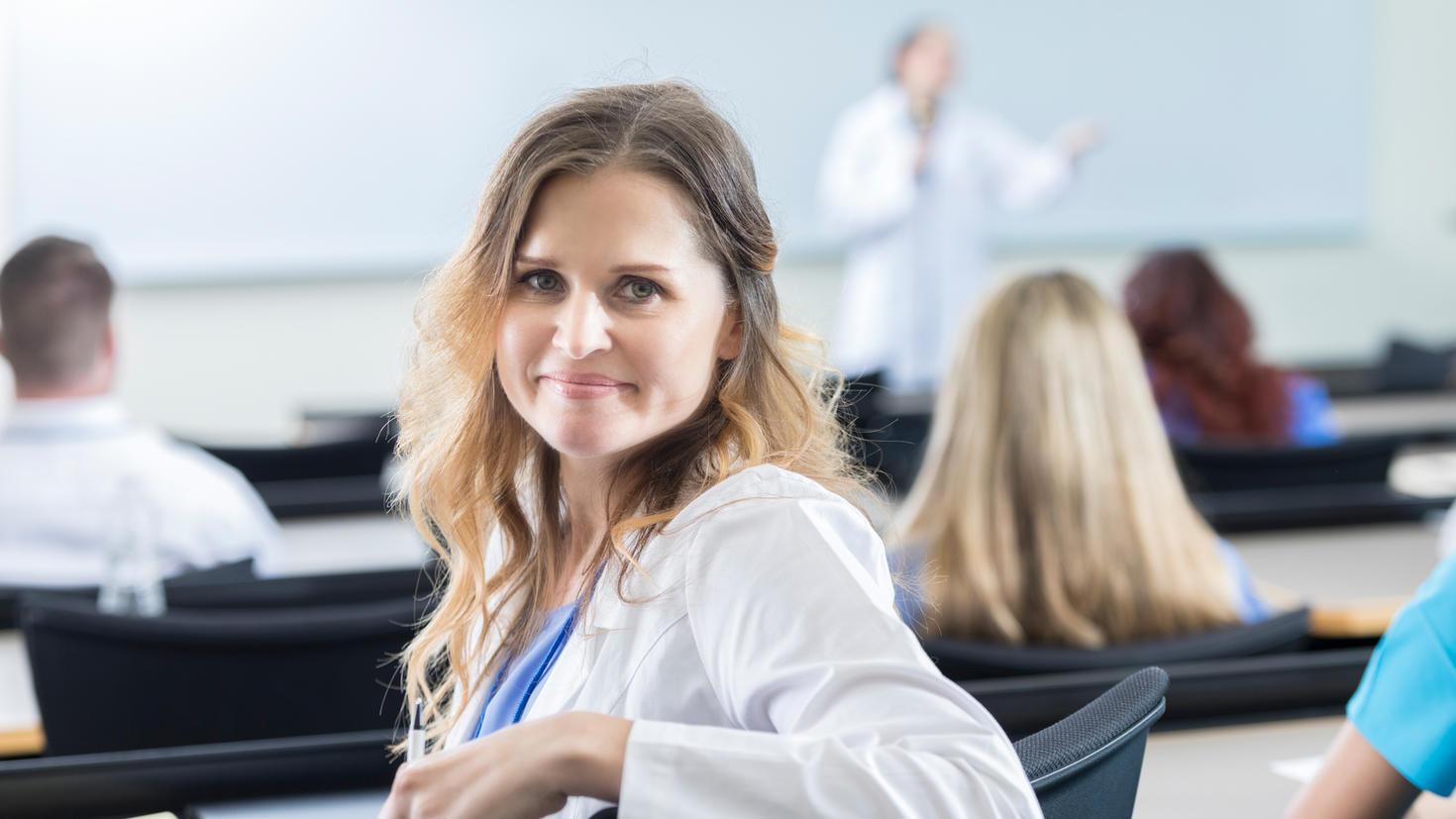 Female researcher smiling