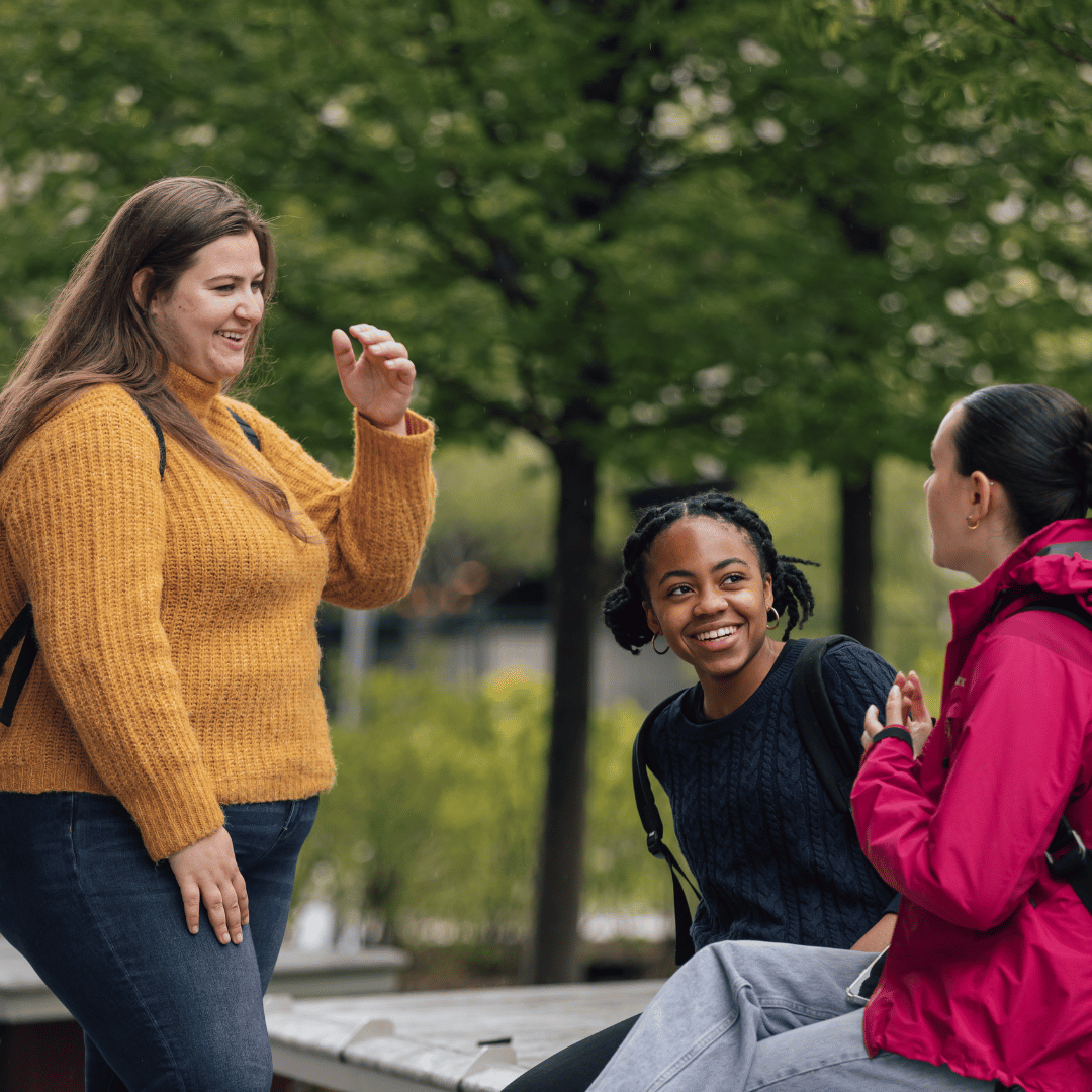 Students laughing