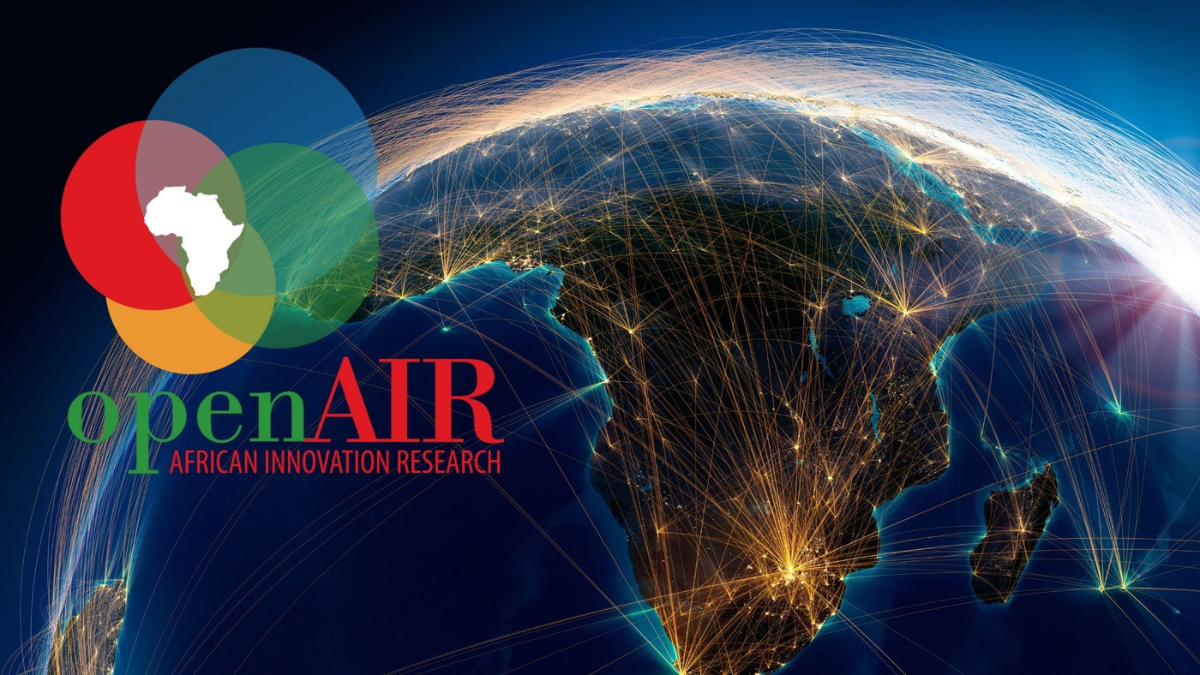 openAIR logo over a globe image of Africa