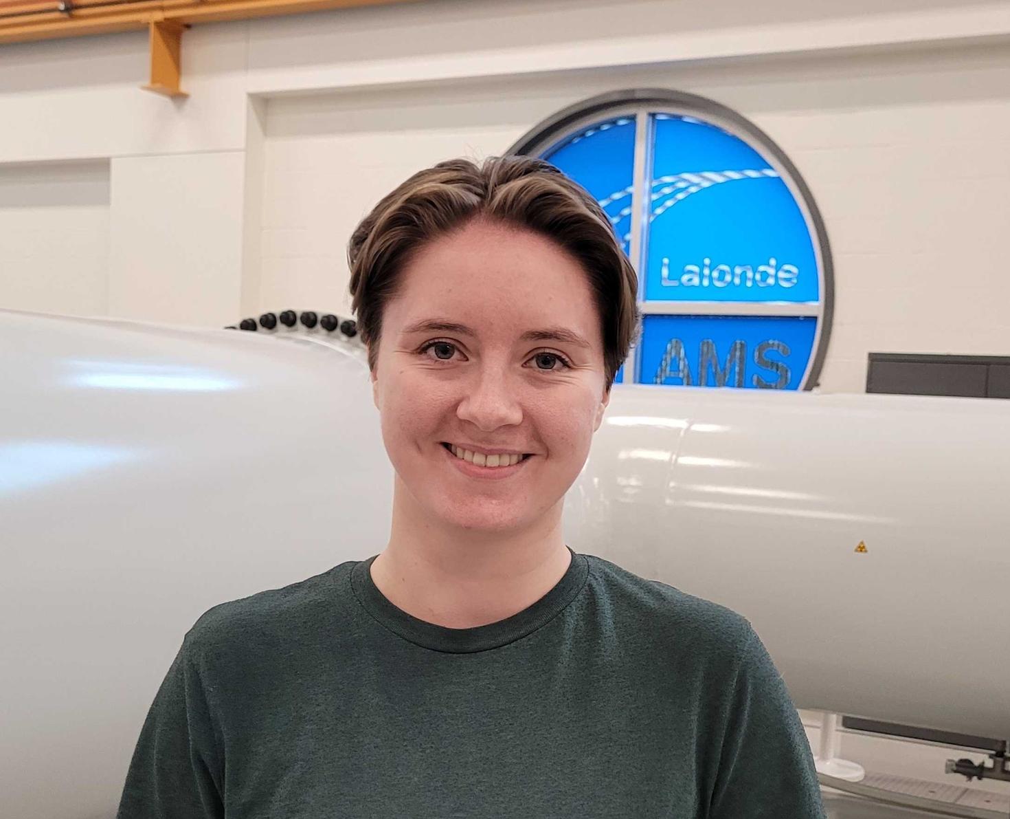 Kayla McKee in the AMS hall