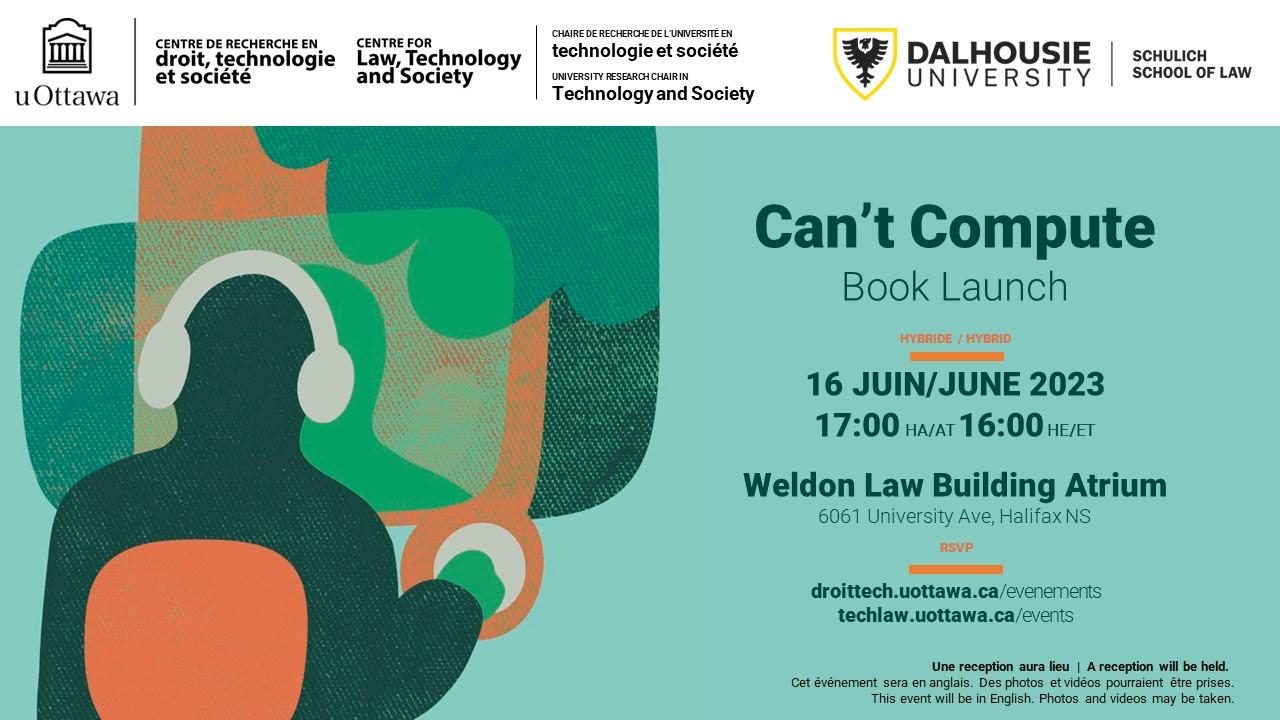 Poster for Book launch Can't Compute presentation info