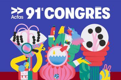 Abstract cartoon depicting Acfas research conference.