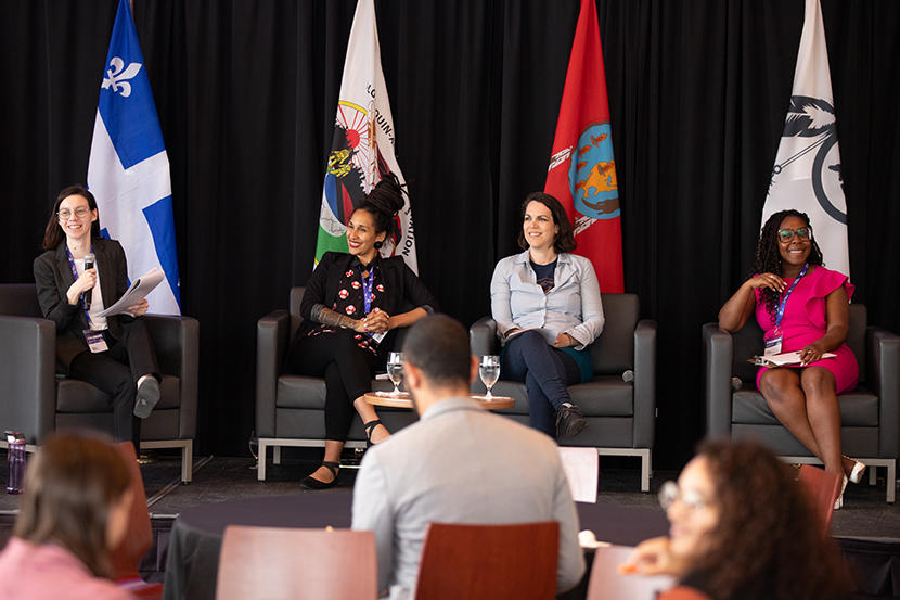 Early career researchers enjoyed conversation and networking during a cocktail hour.