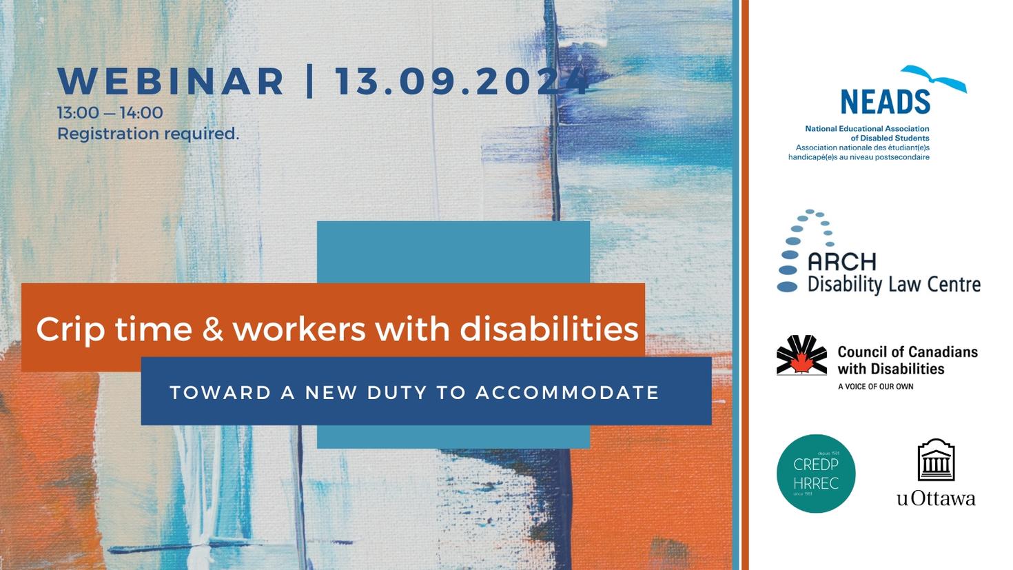 Webinar - Crip time & workers with disabilities: Toward a new duty to accommodate
