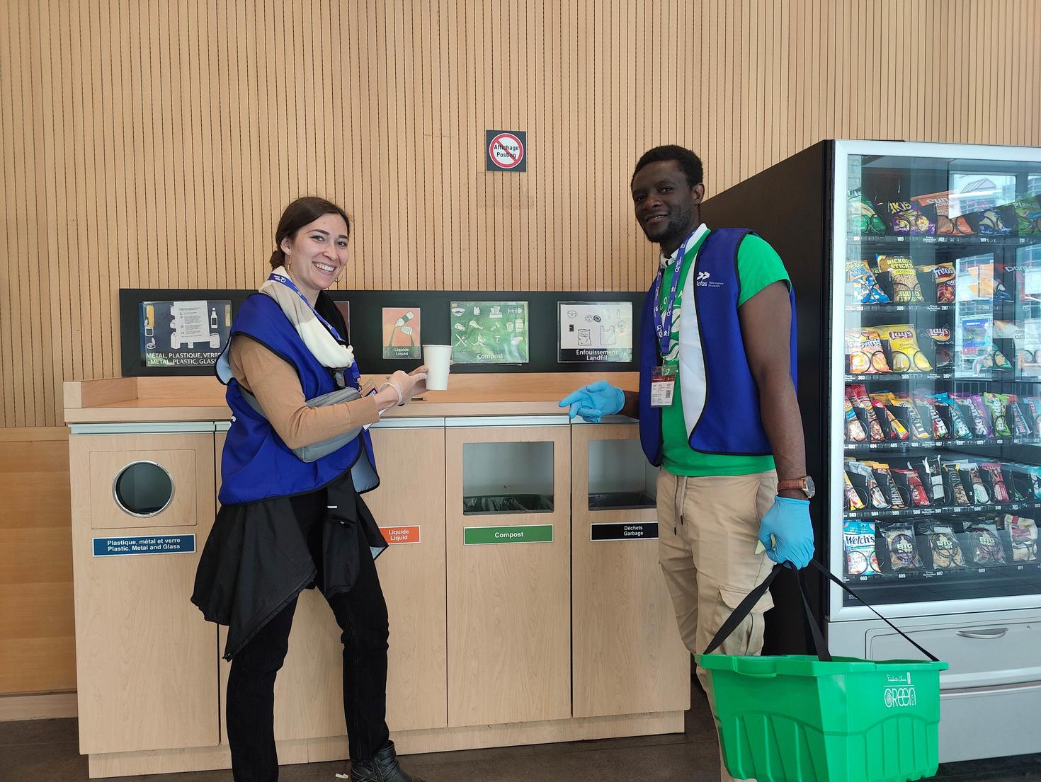 Green Team volunteers at Acfas sorting recycling