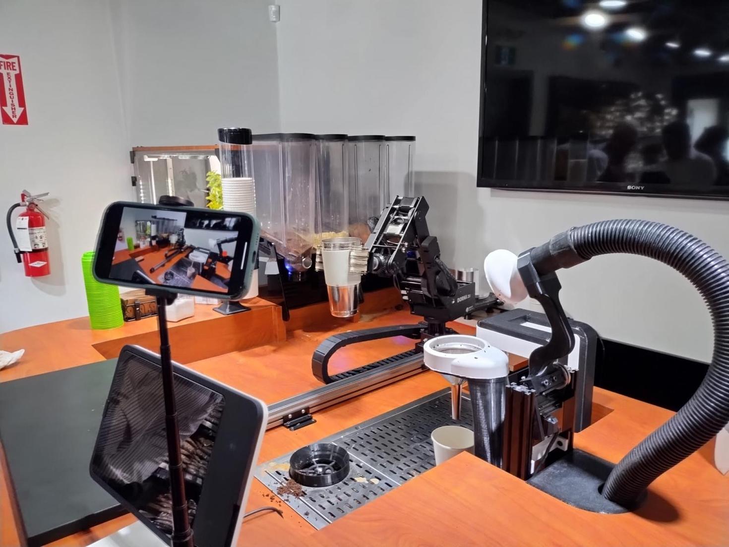 Automated chai barista equipment.