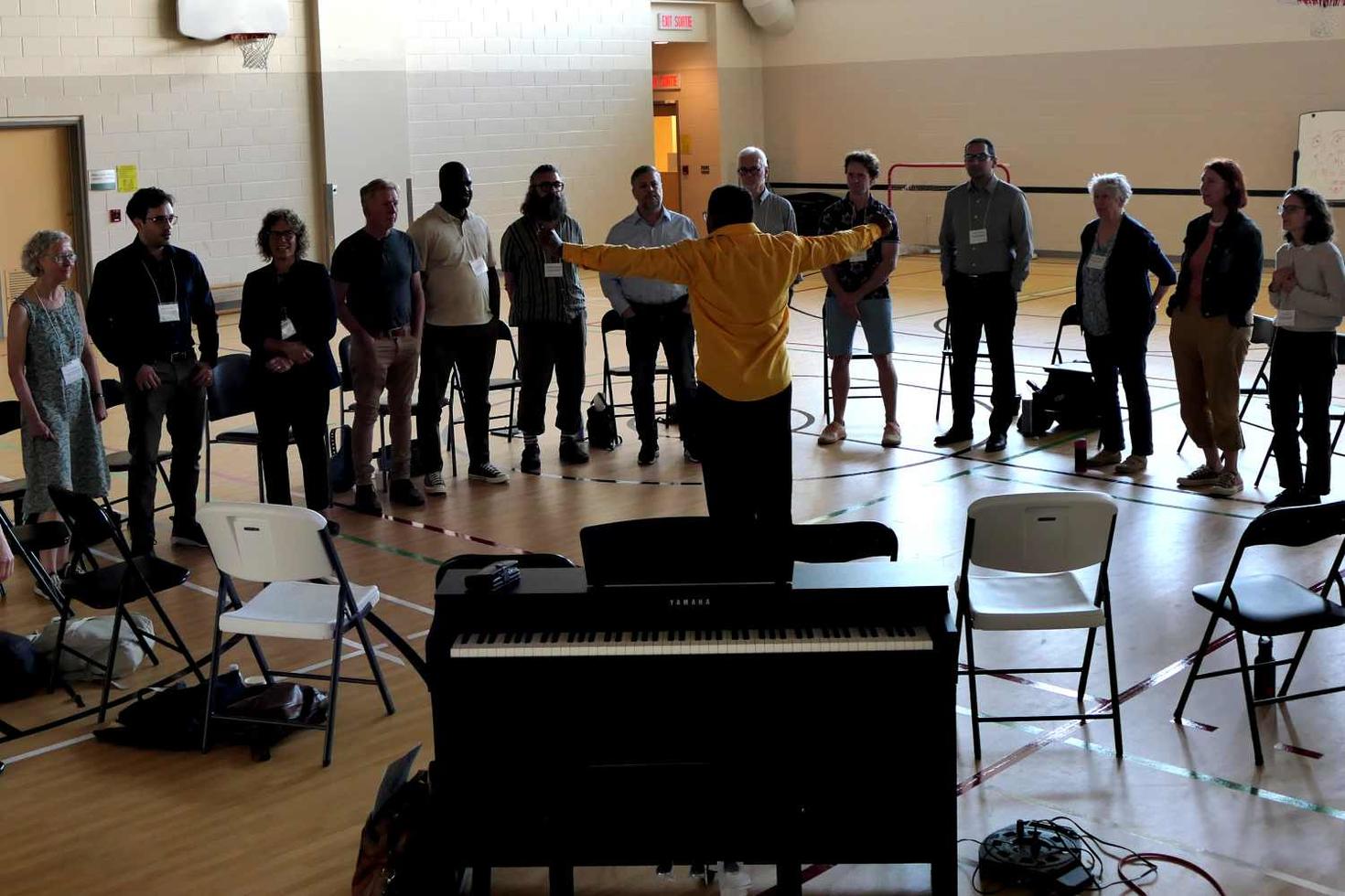 choir director and singers