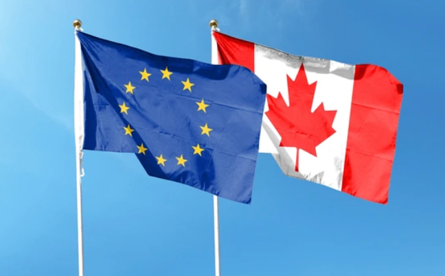 EU and Canada Flags