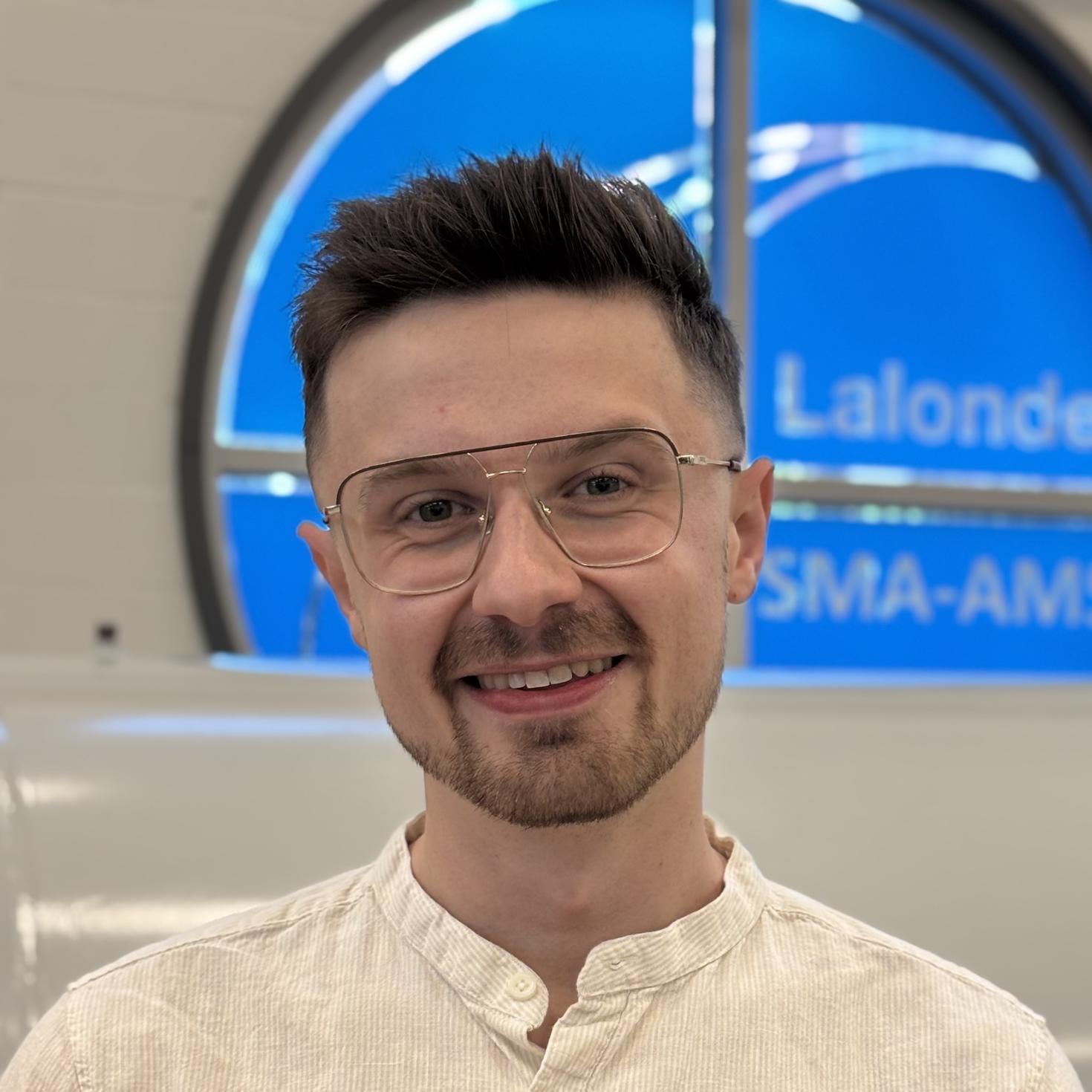 Liam Jasperse in the AMS hall