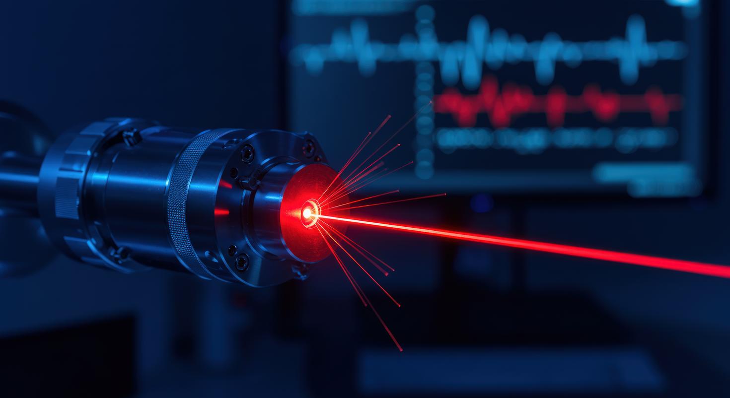 Laser beam emitted from a device - Photo: vecteezy.com