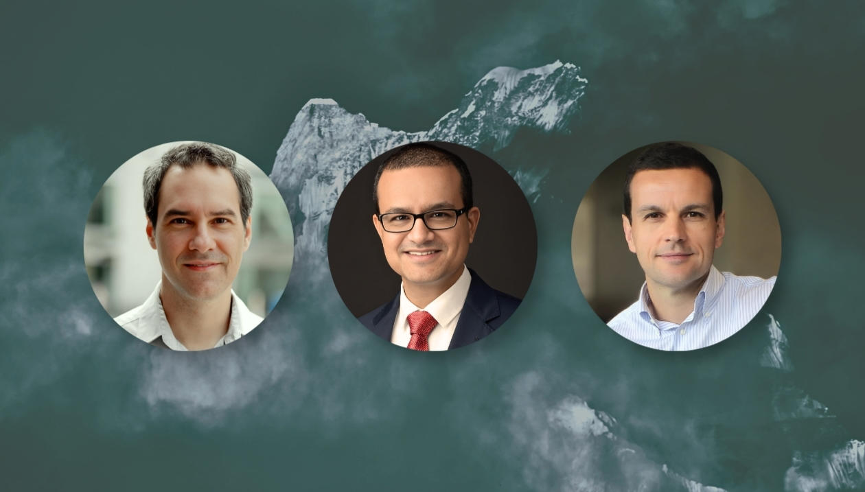 uOttawa's 2025 New Frontiers in Research Fund recipients. From left to right, Jean-Michel Ménard, Arvind Mer and Fabio Variola. 