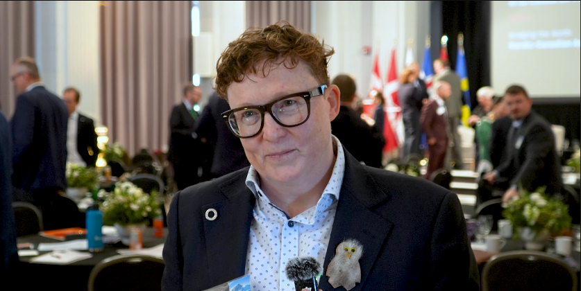 Jackie Dawson being interviewed during the uOttawa Arctic Symposium