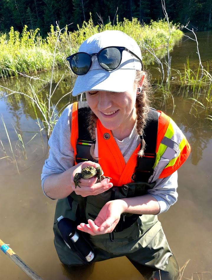 Jayna Bergman holding a Western Toad