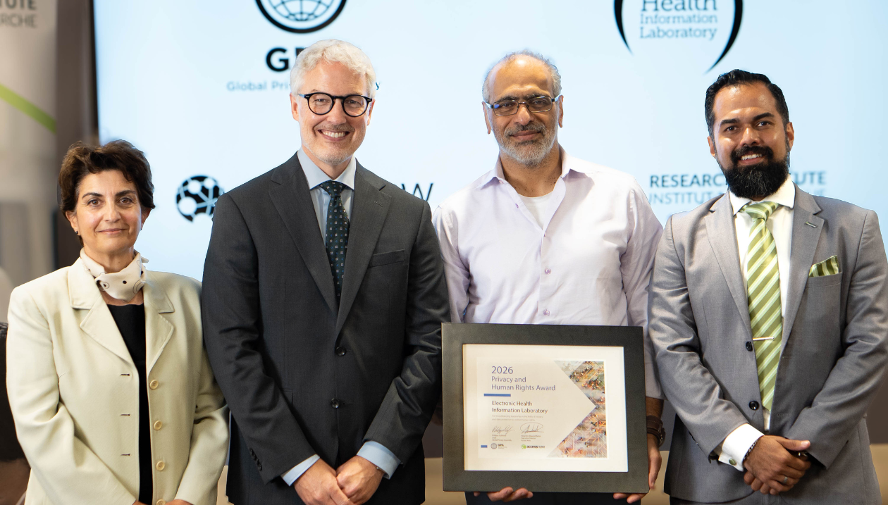 From left to right: Patricia Kosseim, Philippe Dufresne, Dr. Khaled El Emam and Dr. Alejandro Mayoral Baños.