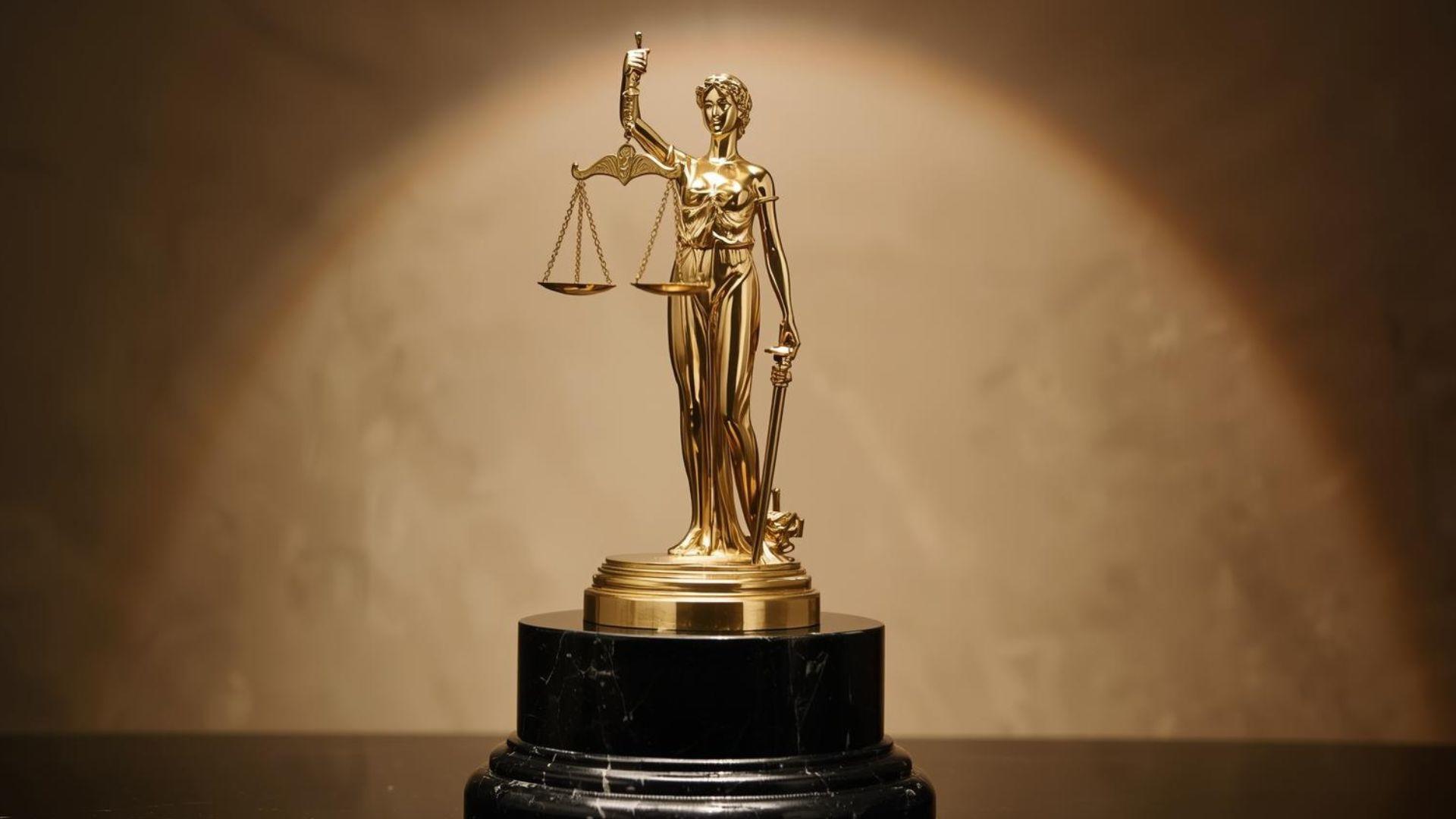 a prize on a table