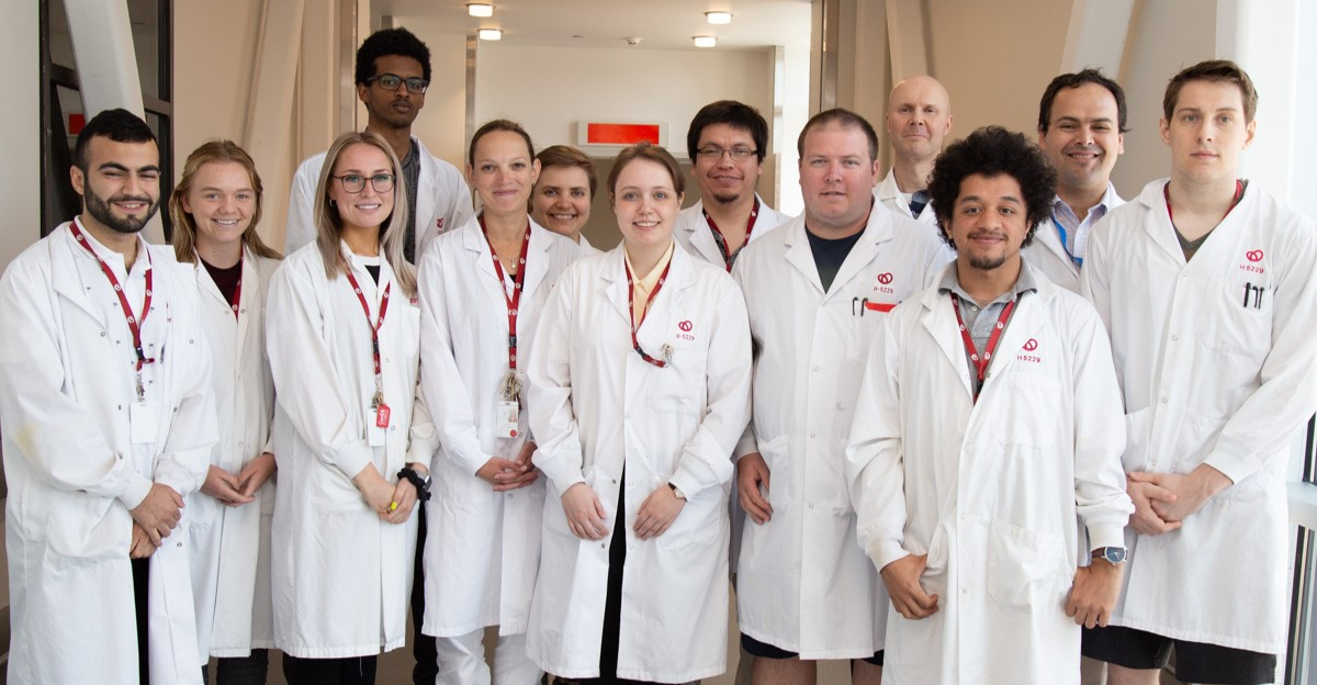 Dr. Emilio Alarcon posing with his team from the BEaTS Research Lab
