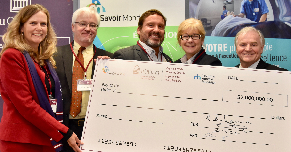 Dr. Clare Liddy, Ronald Caza, Marc Villeneuve, Céline Monette and Denis Prud'homme.