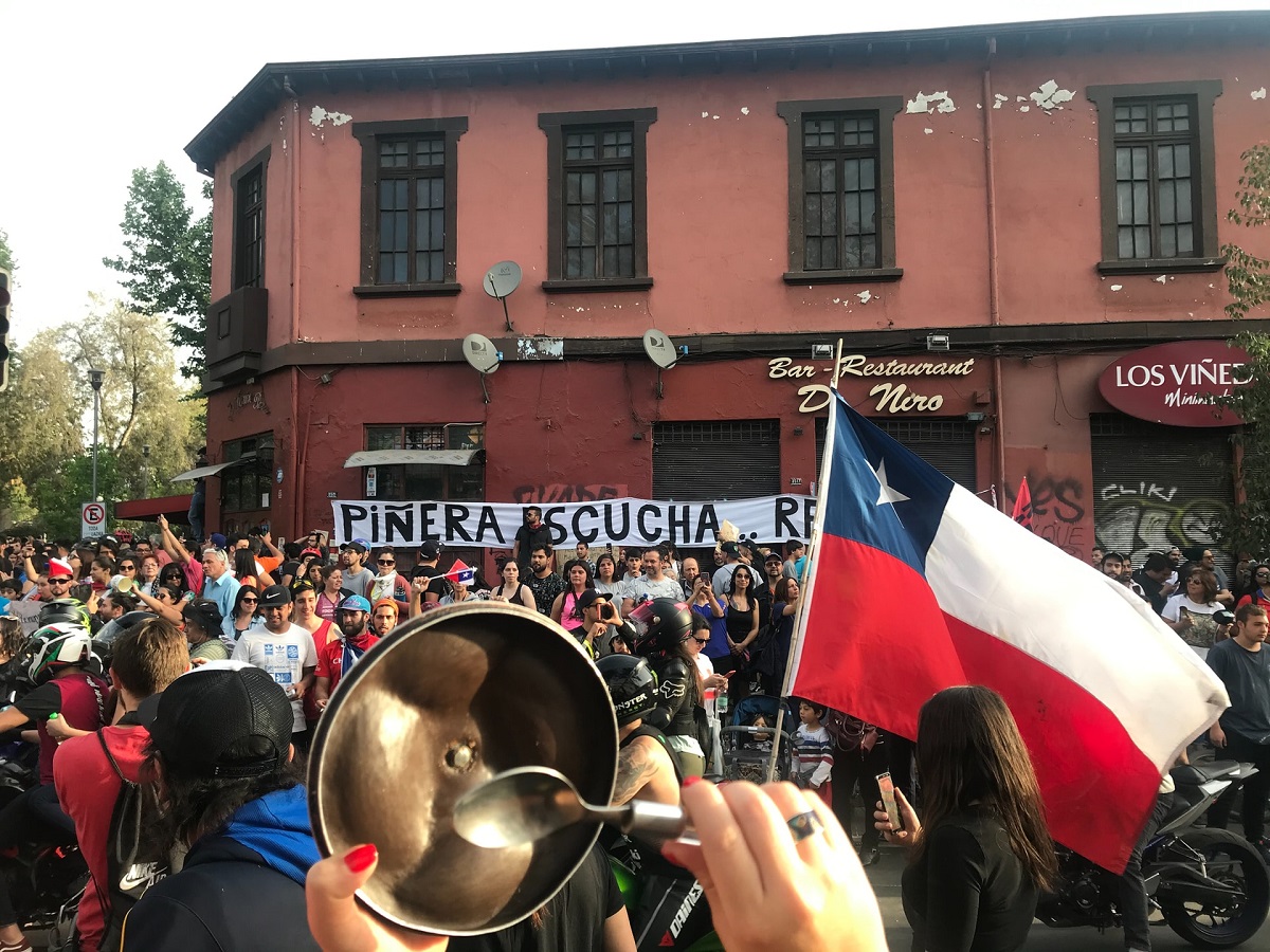 Street protest against Chile president Sebastián Piñera
